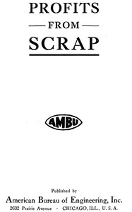 Cover of Profits from scrap — A Closer Reading