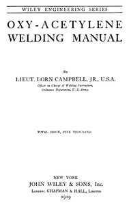 Cover of Oxy-acetylene welding manual — A...