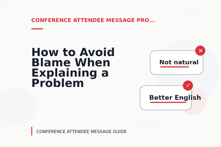 How to Avoid Blame When Explaining a Problem in Conference Attendee Message English How to Avoid Blame When Explaining a Problem in Conference Attendee Message English